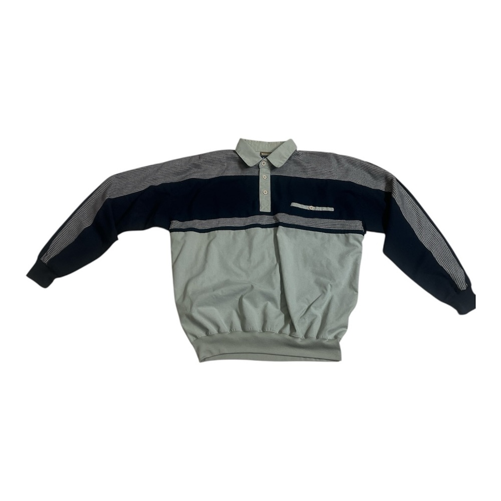 Men's Long Sleeve Polo Shirt - Gray and Black